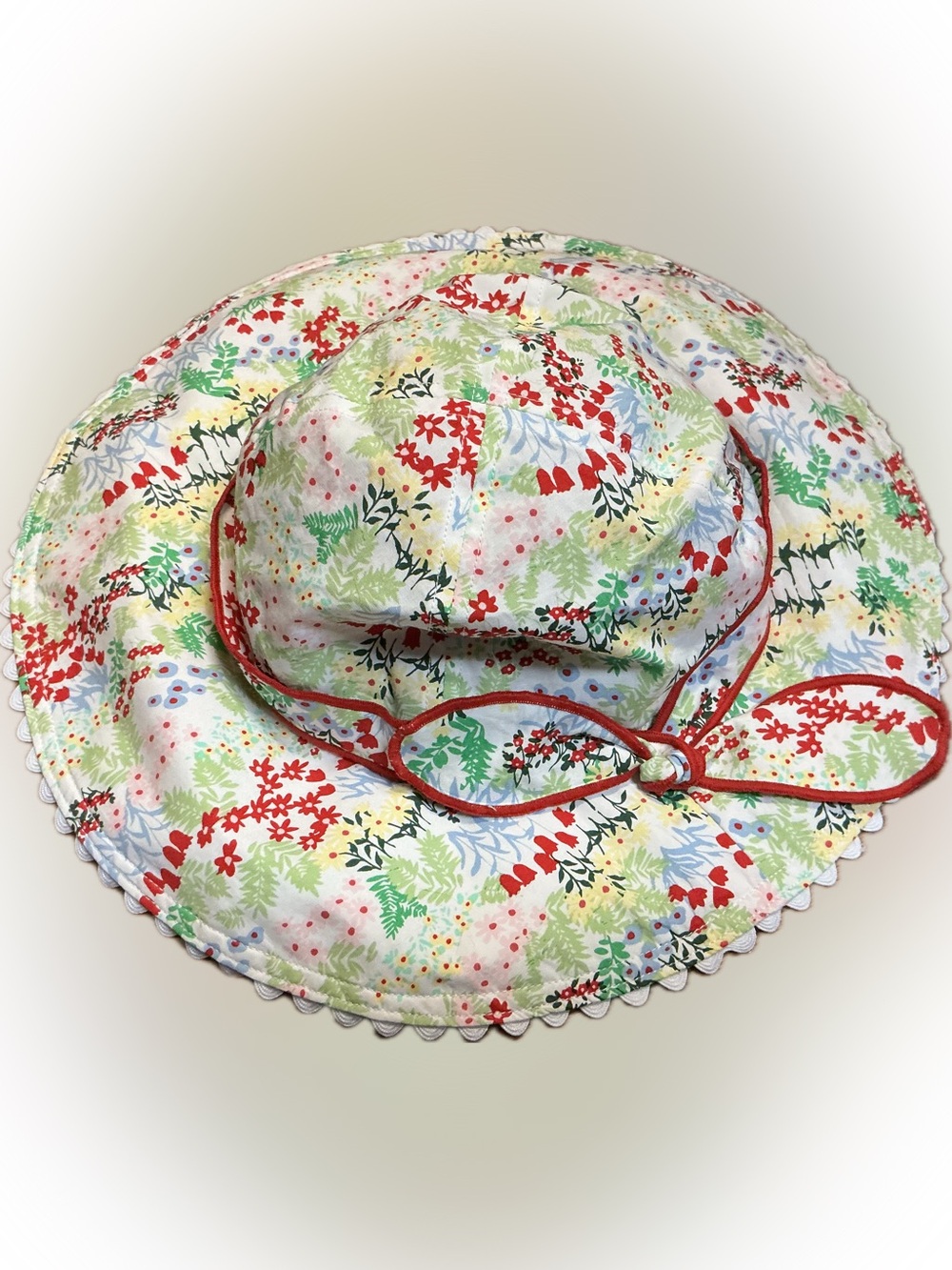 Hanna Andersson Floral Sun Hat - Red, Green & Blue